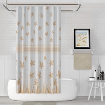 Sonbahar Desenli Banyo Perdesi,180x200 CM Tek Kanat Duş Perdesi Kahverengi