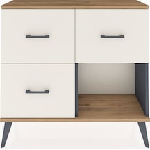 Arges Şifonyer 3 Çekmeceli 88x30x80 Antrasit-çam/aytaşı Çam/aytaşı