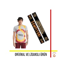 Galatasaray Lisanslı Büyük Logolu Gri T-shirt Ve 23 Şampiyonluk Şal Atkı Gri