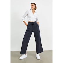 Stella Pulvis Lacivert Beli Lastikli Keten Basic Pantolon Lacivert Stella Pulvis Lacivert Beli Lastikli Keten Basic Pantolon Lacivert