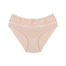 Vıctola 12 Adet Bayan Dantelli Boto Külot Modal Ten Rengi T107 Ten Rengi