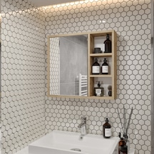 Rosepal Mobilya Luna Banyo Tuvalet Aynalı Lefkas Dolap 65' Meşe