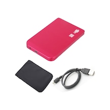 Wozlo 2.5 Sata Harddisk Kutusu - Ultra Slim Alüminyum Gövde Hdd Kutu - Vidasız Montaj - Pembe