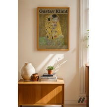 Gustav Klimt Öpücük, Ahşap Çerçeveli Duvar Tablosu - Sanatsever Hediyesi