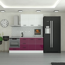 195 Cm Mutfak Dolabı Mdf Kapak Tezgah Dahil Yrkn195 102 Mürdüm