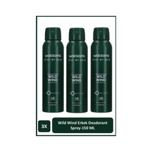 Watsons Wild Wind Deodorant Sprey Erkek Pudrasız 3 150 Ml