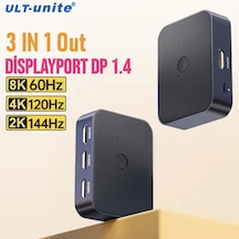 Ult-unite 8k Displayport 1.4 Anahtar 3'ü 1 Arada Splitter Dağıtıc