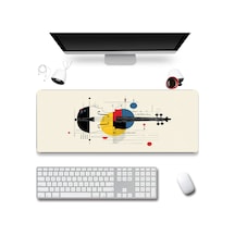 Sonictouch Klavye Mousepad 32x70cm Dikişsiz Pürüzsüz Sıvı Geçirmez Kaymaz Taban Mondrian Kemanı