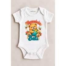 Babylimon Teyzesinin Balı Beyaz Kısa Kollu Çıtçıtlı Bebek Zıbını Beyaz - 930083856 Beyaz