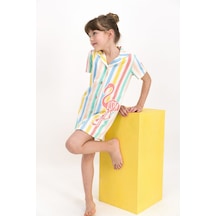 U.s. Polo Assn Lisanslı Striped Vanilya Kız Çocuk Elbise 5274-27047 Ekru