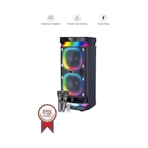 Bts-1990 Siyah Rgb Ledli Mikrofonlu Kumandalı Bluetooth Hoparlör Parti Speaker-132900