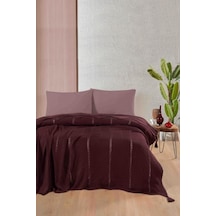 Sophıstıc Çift Kişilik Akrilik Örgü Battaniye Mürdüm