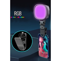 Şarjlı Rgb Led Selfie Video Kamera Işığı Tripod Uyumlu Ve Mandall