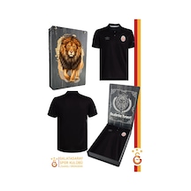 Galatasaray Lisanslı Polo Yaka Siyah T-shirt Ahşap Kutulu 001 Galatasaray Lisanslı Polo Yaka Siyah T-shirt Ahşap Kutulu 001