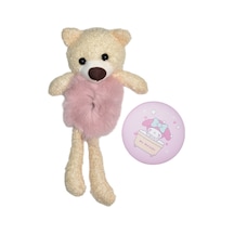 Ayıcıklı Peluş Kız Çocuk Lastik Toka & Ayna Seti Pembe