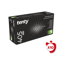 Tenty 405 Extra Pudrasız Nitril Eldiven S Beden Siyah 100'lü 10 Paket