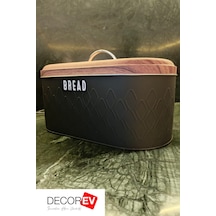 Decorev Metal Ekmeklik Siyah Ekmek Sepeti Saklama Kutusu Siyah
