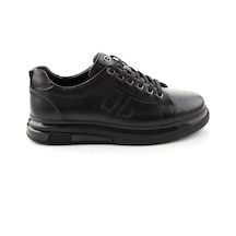 Bambi Siyah Antik Hakiki Deri Erkek Sneaker E01398203041