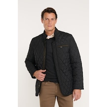 AC&Co / Altınyıldız Classics Erkek Sıyah Standart Fit Normal Kesim Dik Yaka Yan Cepli Overcoat Siyah