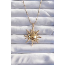 Ezoconcept 316l Çelik Zincir Gold Renk Ayna Model Güneş Kolye 001