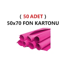 50 Adet 50x70 Cm Fuşya Renkli Fon Kartonu Rulo Canlı Renk Büyük Boy Anaokulu Kreş Okul