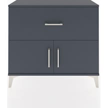 Arges Şifonyer Tek Raflı Tek Çekmeceli 2 Kapaklı 88x30x80 Antrasit-antrasit Antrasit