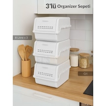 3'lü Set Organizer Erzak Kutusu Bpa Free Saklama Kutusu Soğanlık Sebzelik Sepet Gri 8 Lt X 3 Gri 3'lü Set Organizer Erzak Kutusu Bpa Free Saklama Kutusu Soğanlık Sebzelik Sepet Gri 8 Lt X 3 Gri
