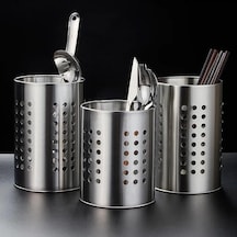 Metal Kaşıklık Delikli, Tezgah Üstü Kaşık Kevgir Kepçe Organizeri, Masa Üstü Kalemlik Ve Makyaj Fırçası Organizeri, Çok Yönlü Ve Şık Mutfak Aksesuarı Çok Renkli