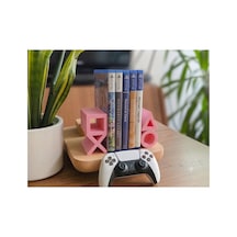 Ps5 Logolu Cd Stand Rafı, İkonik Tuş Simgeli Oyun Kutusu Cd Rafı Stand Organizer12