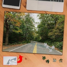 Ağaçlı Sonbahar Yolu,doğa 240 Parça Puzzle Yapboz Tablo-434600