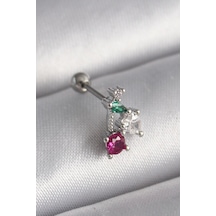 316l Çelik Gümüş Renk Zirkon Taşlı Tragus Piercing Belirtilmemiş