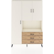 Arges Dolap 6 Raflı 3 Çekmeceli 3 Kapaklı 132x30x195 Aytaşı-aytaşı/çam Aytası/atlas Çam