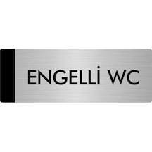Metal Yönlendirme Levhası, Departman Kapı Isimliği Engelli Wc 10x20 Cm Gümüş Renk