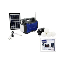 Nns Ns-s55ls 3'ü 1 Arada Solar Şarjlı El Feneri - Radyo, Mp3, Bluetooth, Usb/tf, 4 Adet Kablolu Ampul Ve Powerbank