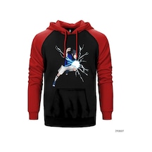 Naruto Uchia Sasuke Kırmızı Renk Reglan Kol Sweatshirt / Hoodie