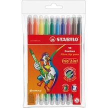 Stabilo Trio 2 İn 1 Keçeli Boya 10 Renk