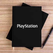 Playstation Text Siyah Çizgisiz Kanvas Defter