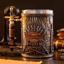 Game Of Thrones Demir Taht Tasarımlı Metal Görünümlü Kupa Bardak Koleksiyonluk Fantasy Temalı Kupa Diğer