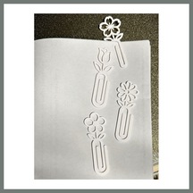 Bezos 3d Baskı Çiçek Figürlü Ataç Ve Kitap Ayracı - 8li Set - Beyaz Mmbz