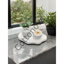 Cottonova C24 Dekoratif Vazo Ve Mumluk Beyaz