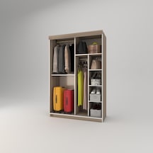 Kenzlife Gardırop Sürgülü Kapaklı Kapılı 120 Papatya Crd Aynalı Gardolap Dolap