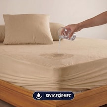 Kahverengi Sıvı Geçirmez Alez - Tek-çift Kişilik Alez - Mikrofiber Kumaş - Fitted Yatağı Saran Alez - Yatak Koruyucu Alez-çarşaf 200x200 Çok Renkli
