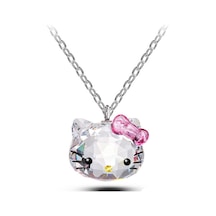Monemel Kristal Tasli Hello Kitty Kolye Altın Kaplama Gümüş - Rodyum