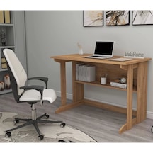 Reyo Home Enda Pillar Kütüphaneli Çalışma Masası 100x56cm Çam
