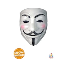 Papatyampartievi V For Vendetta Maskesi - Anonim Film Temalı Beyaz