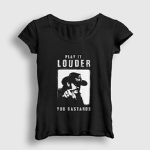 Presmono Kadın Louder Motörhead Lemmy Kilmister T-shirt Siyah