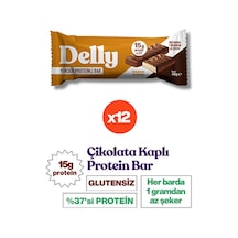 Delly Karamel Aromalı Çikolata Kaplı Yüksek Protein Bar 12 x 40 G