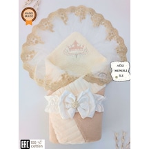 Kışlık Prizma Bebek Kundağı Unisex Bebek Dış Kundak Battaniyesi Hastane Çıkışı Kundak Battaniye Sütlü Kahve