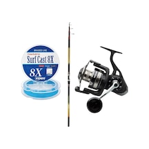 Yekoutdoor Profesyonel Olta Seti Okuma Savant Surf 420 Cm 5 Parça Surf Kamışı&savage Gear Sgs8 8000 Fd 8+1bb Olta Makinesi
