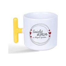 Seninle Aşkın Ne Olduğunu Öğrendim Baskılı Sarı Kulplu T Kupa